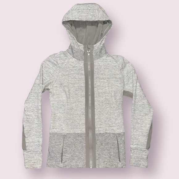 Athleta Sweaters - Athleta Gray Victory Zip Hoodie Sweater Jacket